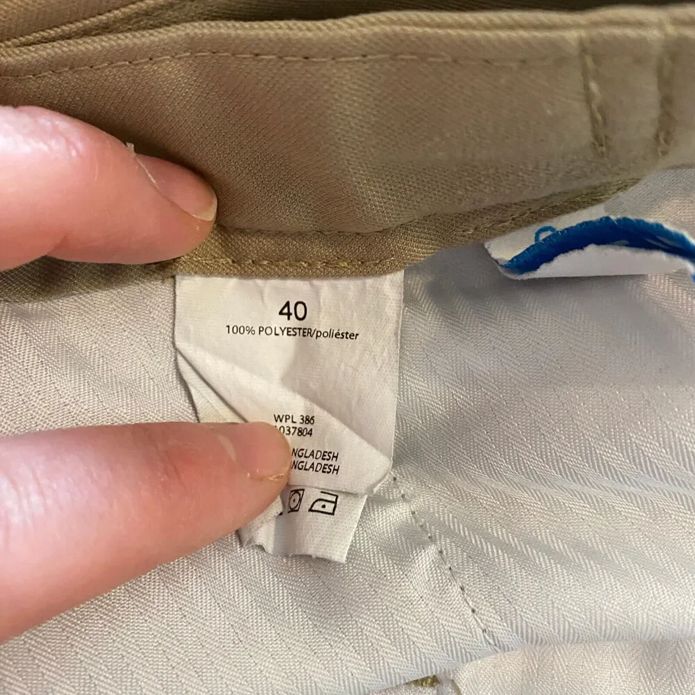 Cool 18 Pro Golf Shorts Sz 40 Chino Flat Front Tan Khaki Pockets Performance